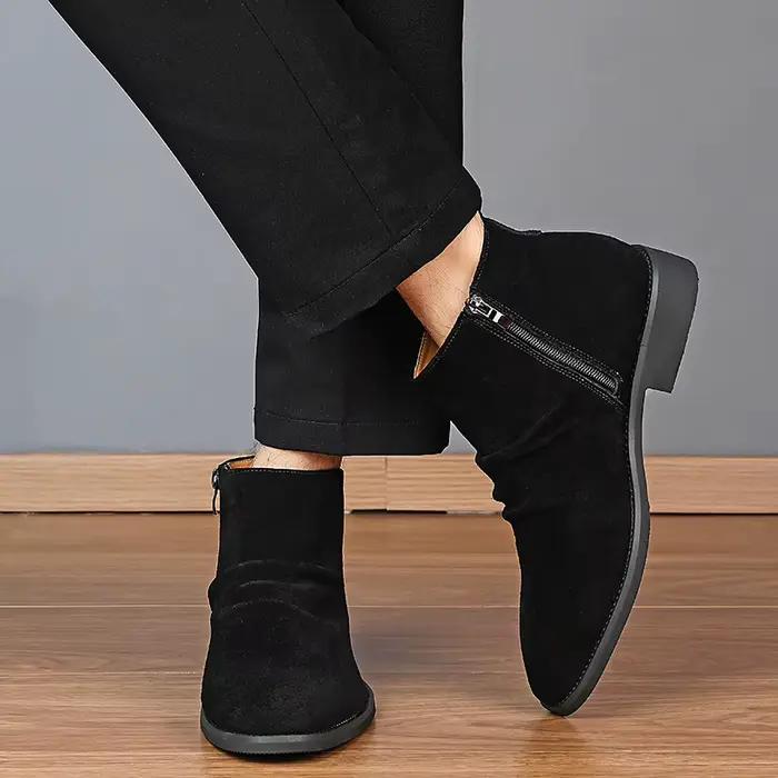 Bottines Chelsea en cuir véritable pour hommes