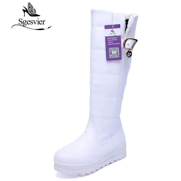 SGESVIER – demi-bottes chaudes en peluche pour femme, chaussures de neige à bout rond, imperméables, en coton, OX115, collection hiver 2017