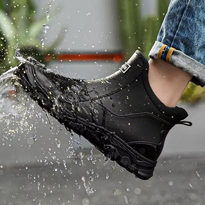 Bottes de pluie pour hommes, imperméables, antidérapantes, résistantes à l'usure, chaussures de cuisine, de pêche et de brousse pour hommes.