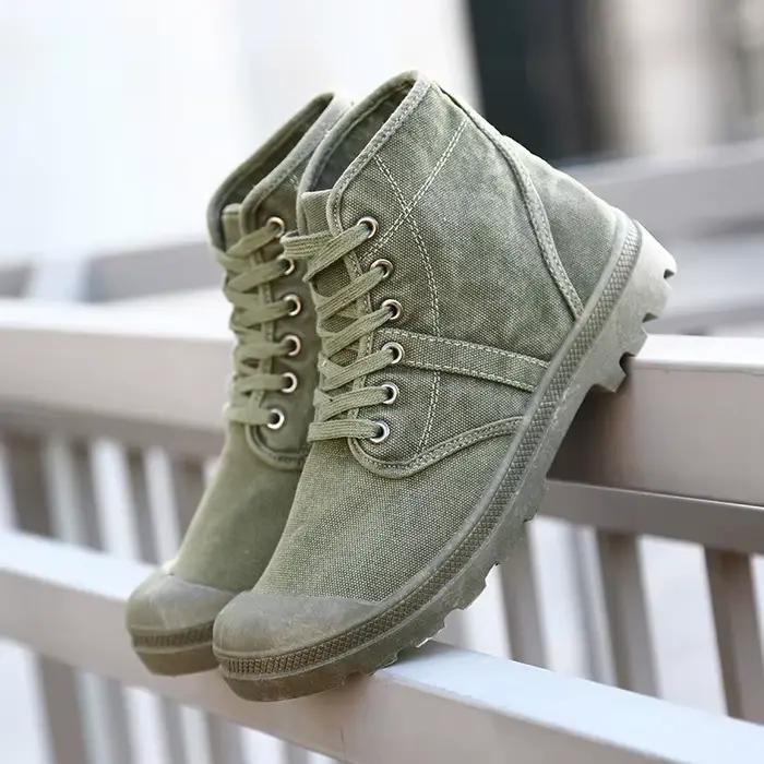 Automne début hiver bottes hommes toile chaussures haut chaussures décontractées mode hommes bottes mâle marque cheville Botas A215