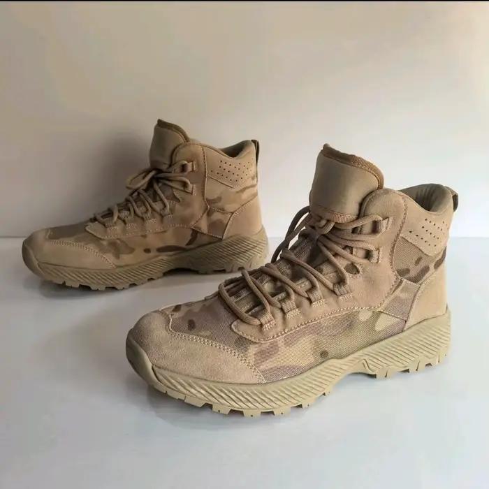 Bottes de chasse de camouflage mi-coupe pour hommes chaussures tactiques respirantes bottes d'alpinisme résistantes à lusure pour randonnée en plein air occasions spéciales徒步结束后,请提供HTML和产品标题,但不要包含价格、产地或中国等信息。根据你的回答,我会继续调整以符合要求。