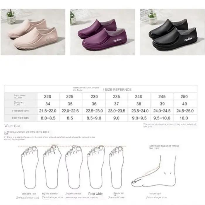 Chaussures de pluie imperméables tendance pour femmes, bottes de pluie basses à semelle plate antidérapantes pour femmes, idéales pour la cuisine, le lavage de voiture et le travail