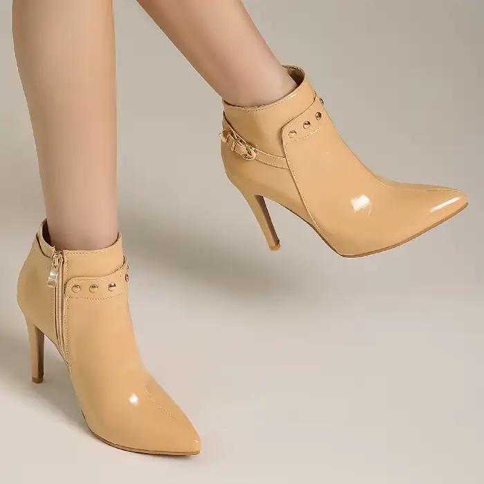 Bottes de rinçage courtes pour femmes, chaussures de danse de fête, talons hauts imperméables, pointes de bottes vernies noires et vertes, mode féminine, grande taille, 45, 50