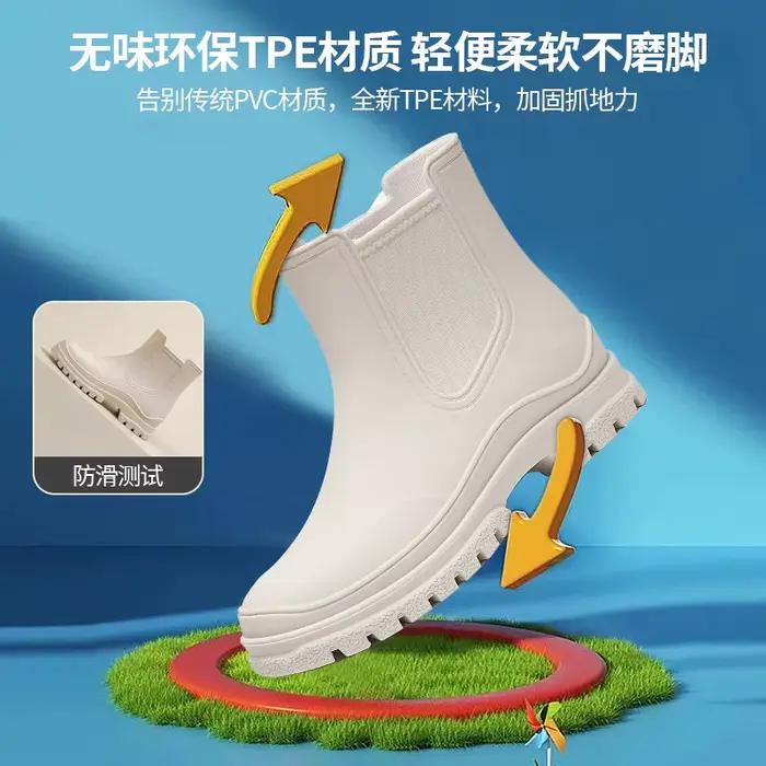 Bottines de Pluie Antidérapantes pour Femmes Chaussures de Pêche Jardinage Caoutchouc Imperméables Bottes Chelsea Occasions Spéciales