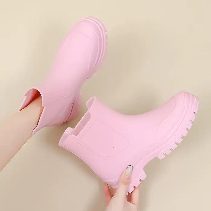 Bottines de Pluie Antidérapantes pour Femmes Chaussures de Pêche Jardinage Caoutchouc Imperméables Bottes Chelsea Occasions Spéciales