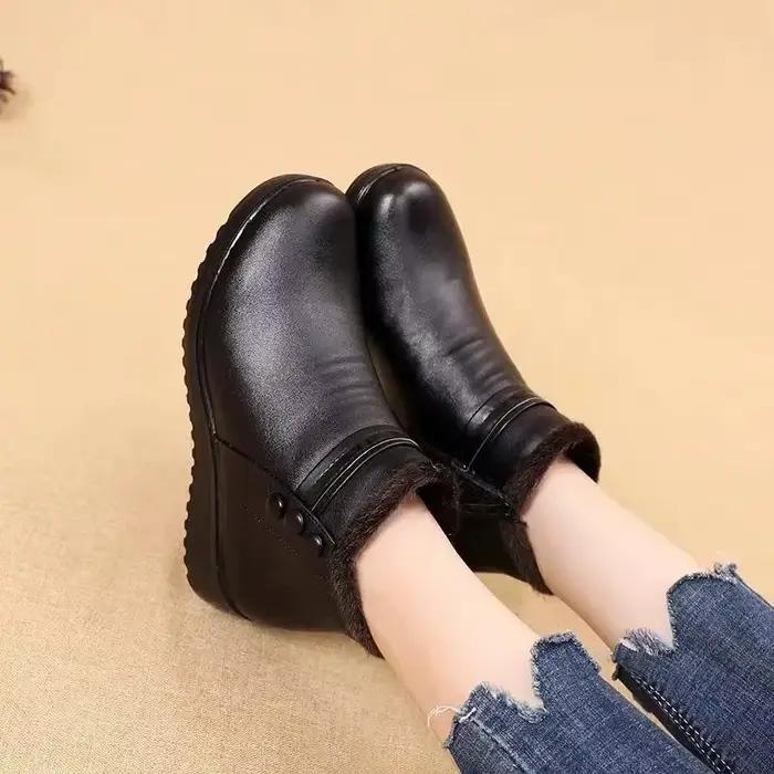 2025 mode bottes d'hiver femmes en cuir cheville