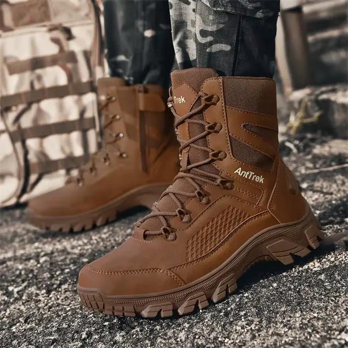Bottes tactiques d'extérieur, bottes de camping et de randonnée, bottes d'entraînement militaires à tige haute, bottes de chasse.