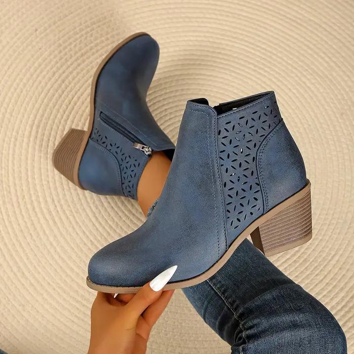 Femmes bottines 2025 nouvelle grande taille mode bottes bout pointu talon carré