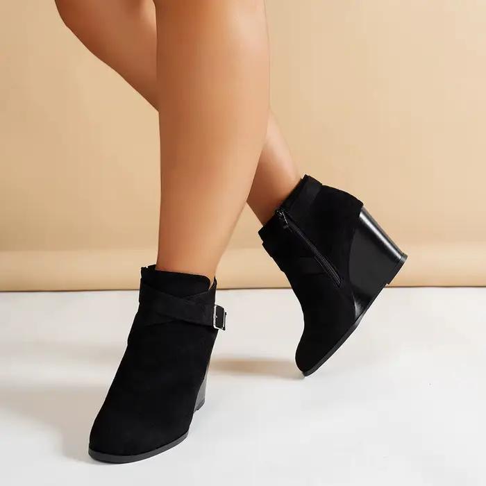 Bottes de travail confortables à talons compensés pour femmes