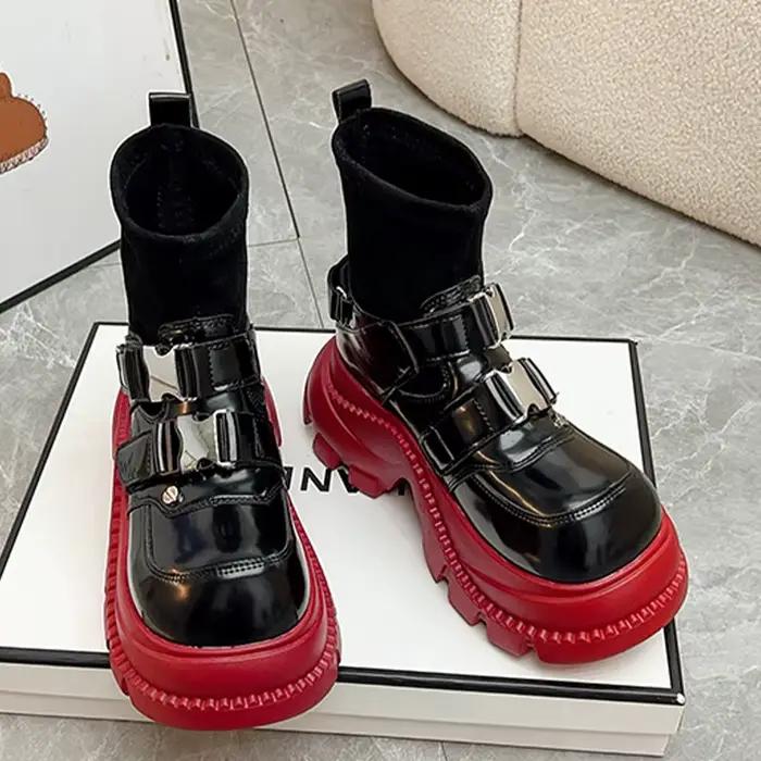 Designer nouvelles femmes bottines chaussures plates plate-forme Sport Chelsea bottes 2025 hiver mode Goth chaussures décontracté course neige Botas