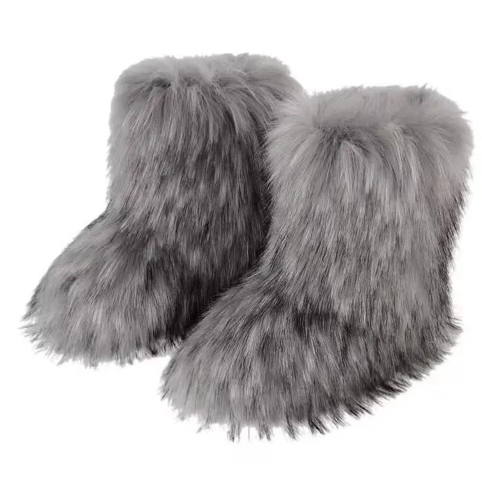 Bottes de neige mi-mollet moelleuses pour femmes, chaussures chaudes en coton, mode d'hiver, Y2K