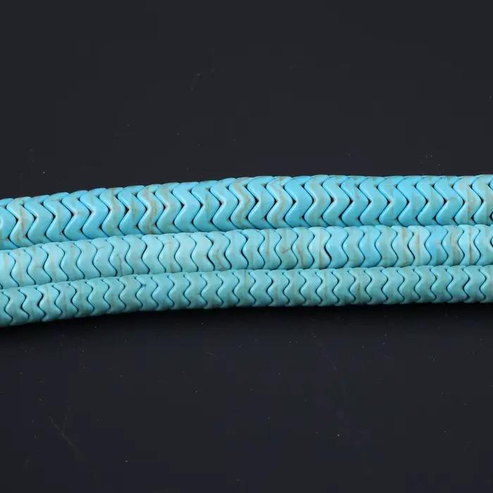 Forme d'engrenage synthétique Turquoise perles en vrac bijoux colorés perles Turquoise collier à faire soi-même Bracelet accessoires cadeau 38CM