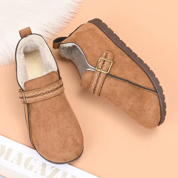 Bottes de neige pour femmes 2026 – Nouvelles chaussures d'hiver confortables et chaudes en coton avec fourrure