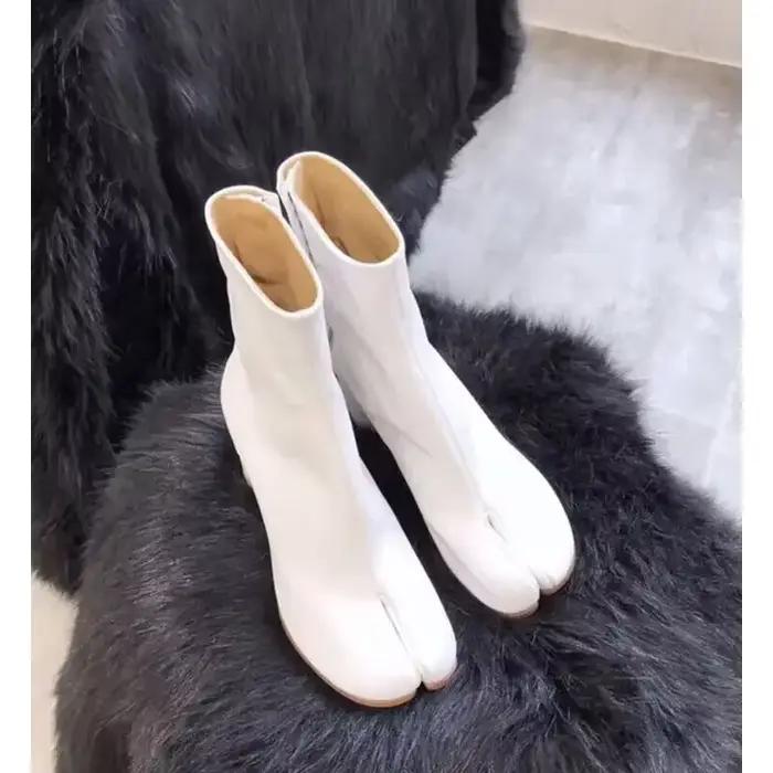 2024 marque Design Tabi bottes bout fendu gros talon haut femmes