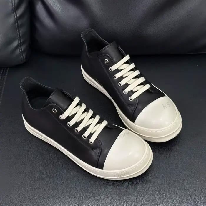 R-o hommes chaussure en cuir noir bas chaussures décontractées à lacets femmes Sneaker Design classique semelle épaisse