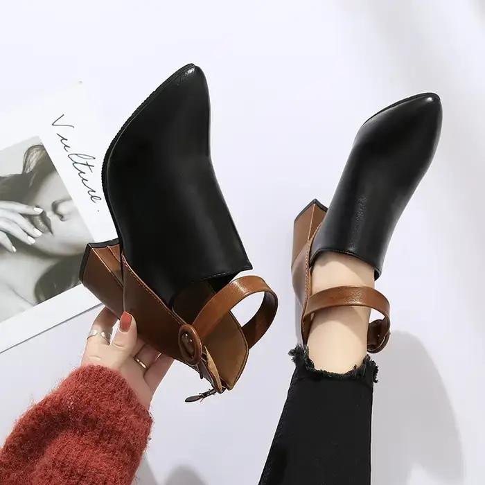 Bottes pointues noires à talons hauts pour femmes