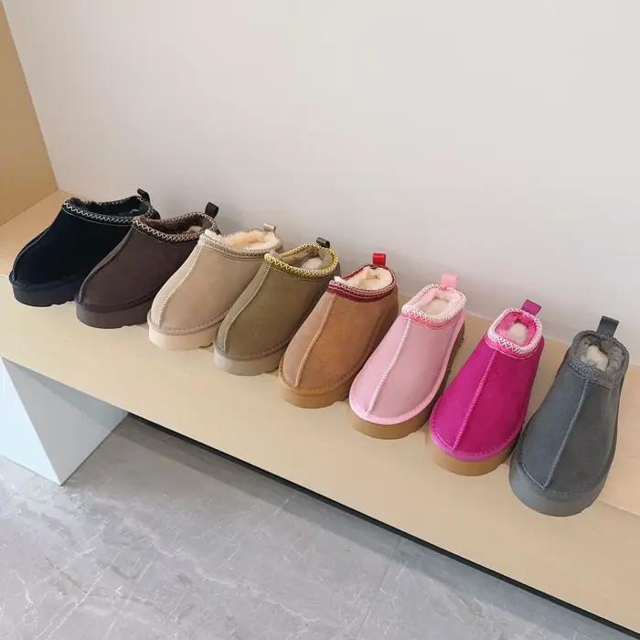 Nouvelles Bottes de Neige Ultra Mini à Plateforme en Fourrure pour Femmes 2026, Chaussons d'Hiver Classiques en Cuir de Vache Véritable pour Hommes, Bottines Chaudes pour Femmes