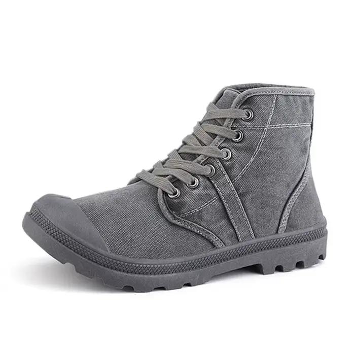 Automne début hiver bottes hommes toile chaussures haut chaussures décontractées mode hommes bottes mâle marque cheville Botas A215