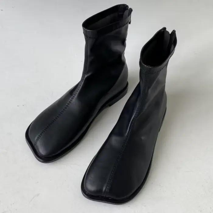 Bout carré femmes bottines à talons mode nouvelles chaussures d'hiver 2025 concepteur élégant Chelsea bottes courtes Sexy confort Zapatillas
