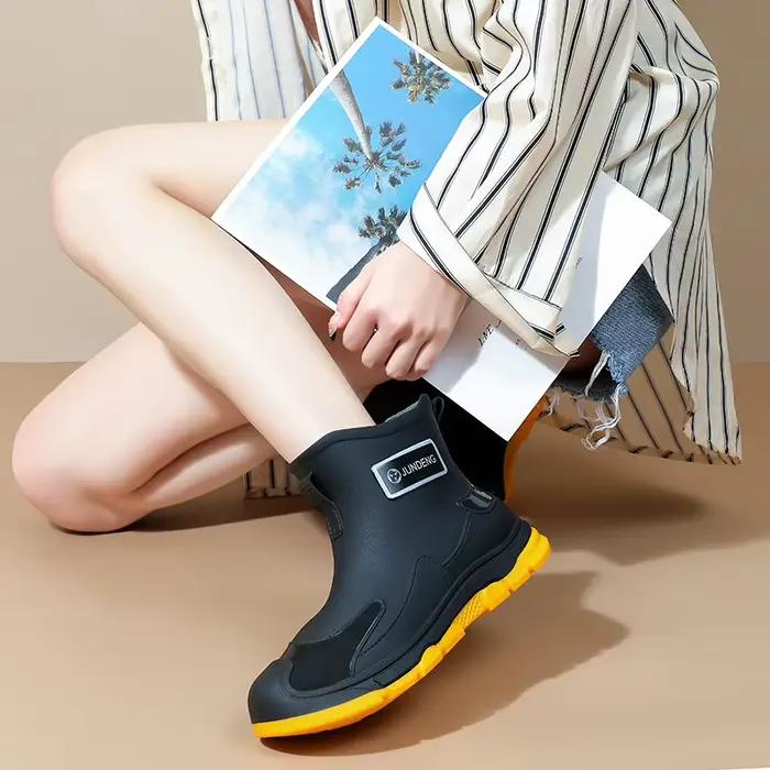 Chaussures de pluie à tube court pour femmes et hommes