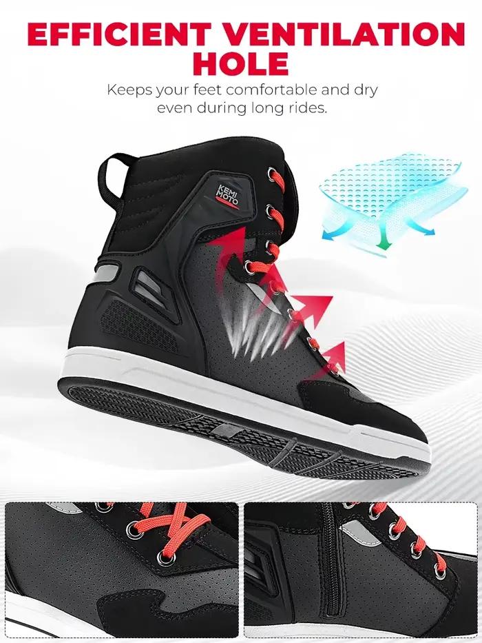 Bottes de moto hautes performances pour hommes, bottes de protection anti-collision, antidérapantes pour cyclisme, bottes montantes décontractées et durables pour randonnées et trajets quotidiens