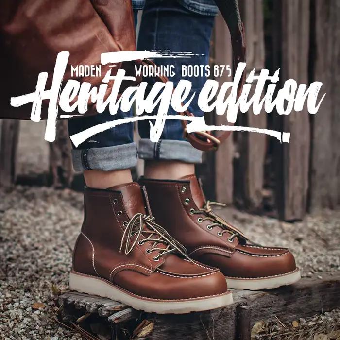 Maden Vintage marron haut fendu en cuir moto bottes hommes travail automne et hiver à lacets bout rond