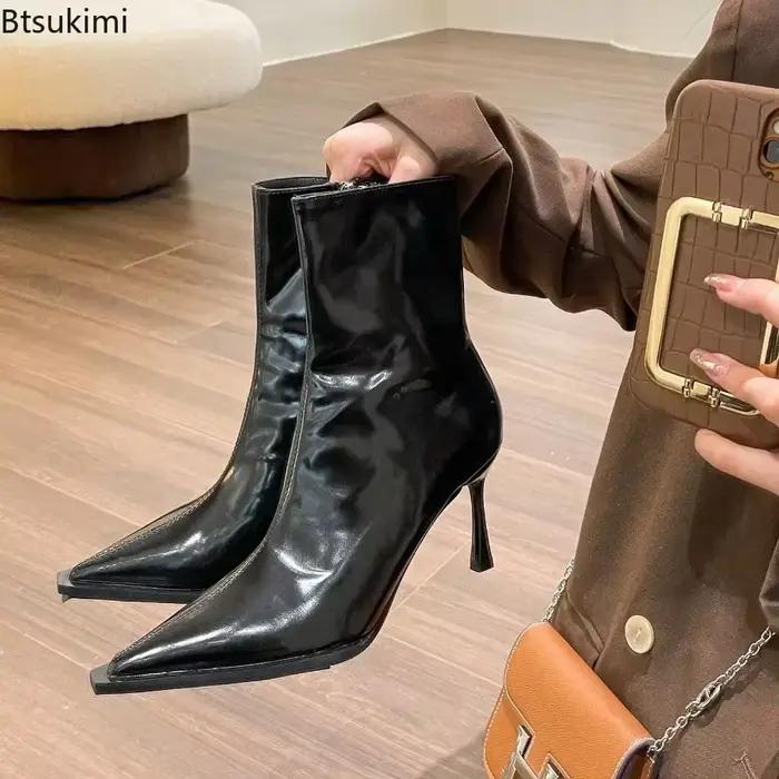 Bottines Courtes Sexy pour Femmes 2026 – Chaussures Rétro à Bout Pointu