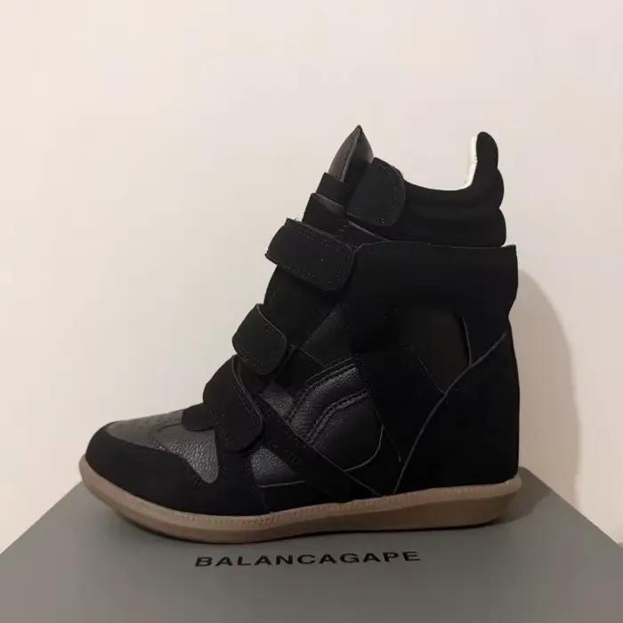 Bottines pour femmes 2026, nouvelle collection, en cuir véritable, talon caché de 8 cm, baskets plateforme pour femmes, design tendance avec empiècements de couleurs, chaussures pour femmes