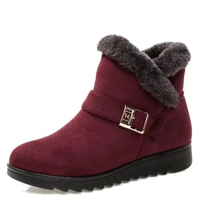 YAERNI femmes chaud bottines fausse fourrure hiver femmes imperméable anti-dérapant cheville bottine chaud fourrure chaussures BootenE1189