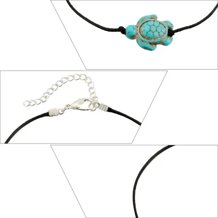 Tortue cheville bijoux bracelets de cheville pied pendentif chaîne Boutique noir Turquoise femme