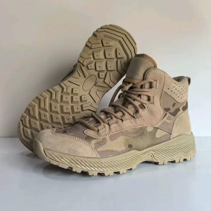 Bottes de chasse de camouflage mi-coupe pour hommes chaussures tactiques respirantes bottes d'alpinisme résistantes à lusure pour randonnée en plein air occasions spéciales徒步结束后,请提供HTML和产品标题,但不要包含价格、产地或中国等信息。根据你的回答,我会继续调整以符合要求。