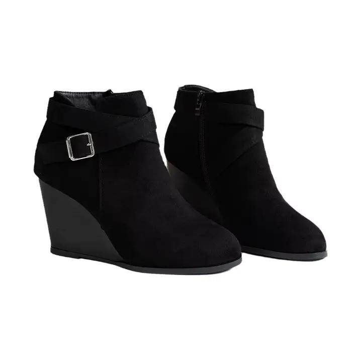 Bottes de travail confortables à talons compensés pour femmes