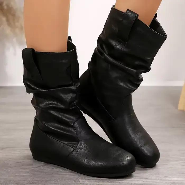 Bottes de neige coordonnantes plates pour femmes, bottes rondes, Parker chaud, tube bas, bottes de rinçage astronomique, bottes décontractées pour étudiants, froid, vert, hiver, nouveau, 2025
