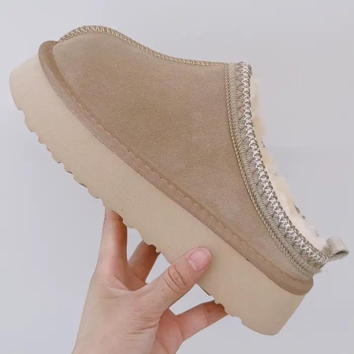 Nouvelles Bottes de Neige Ultra Mini à Plateforme en Fourrure pour Femmes 2026, Chaussons d'Hiver Classiques en Cuir de Vache Véritable pour Hommes, Bottines Chaudes pour Femmes