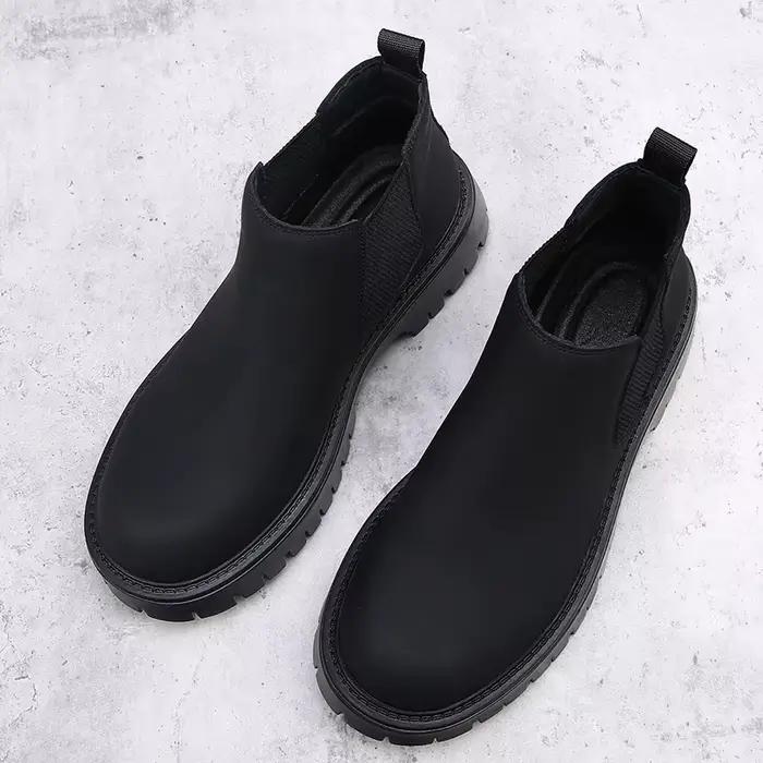Bottes Chelsea pour hommes grande taille à semelle épaisse