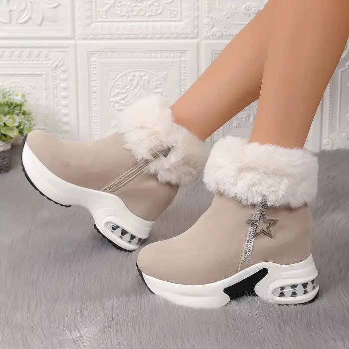 Bottes de neige décontractées à talons hauts pour femmes