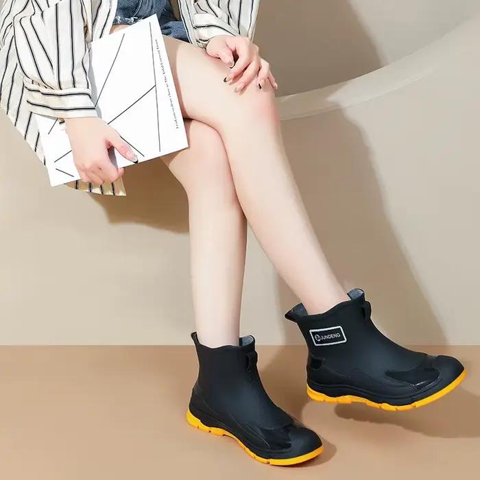 Chaussures de pluie à tube court pour femmes et hommes
