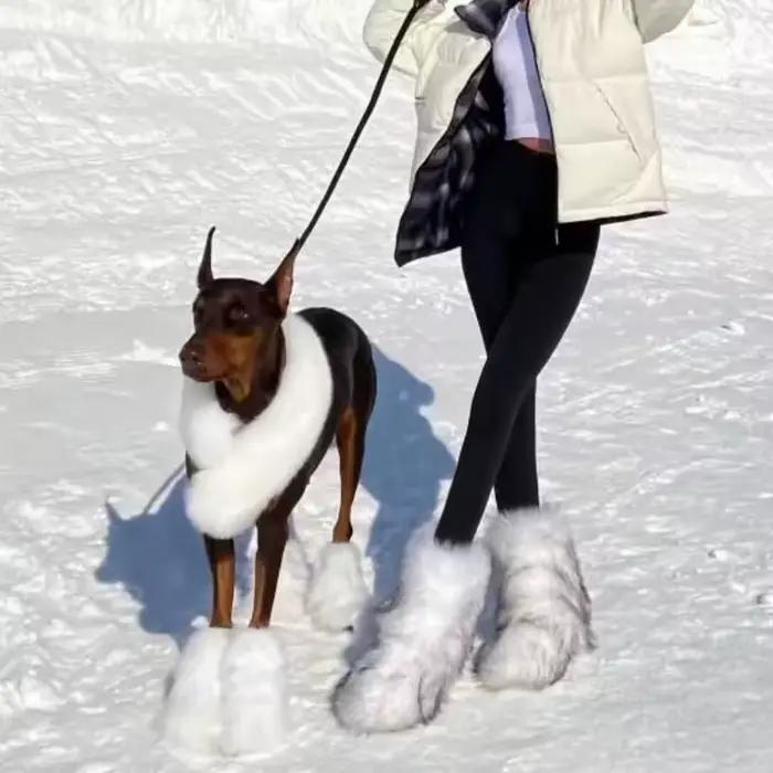 Bottes de neige mi-mollet moelleuses pour femmes, chaussures chaudes en coton, mode d'hiver, Y2K