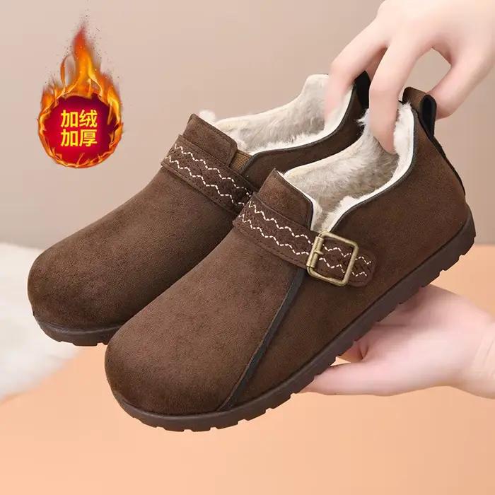 Bottes de neige pour femmes 2026 – Nouvelles chaussures d'hiver confortables et chaudes en coton avec fourrure
