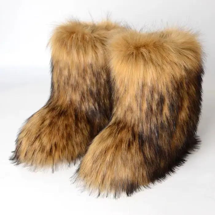 Bottes de neige mi-mollet moelleuses pour femmes, chaussures chaudes en coton, mode d'hiver, Y2K