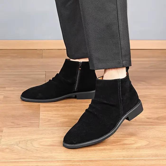 Bottines Chelsea en cuir véritable pour hommes