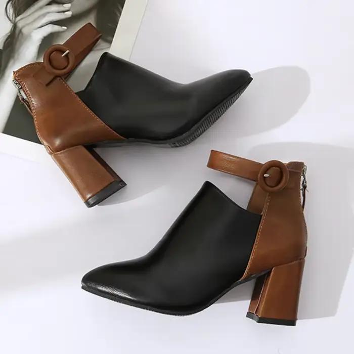 Bottes pointues noires à talons hauts pour femmes