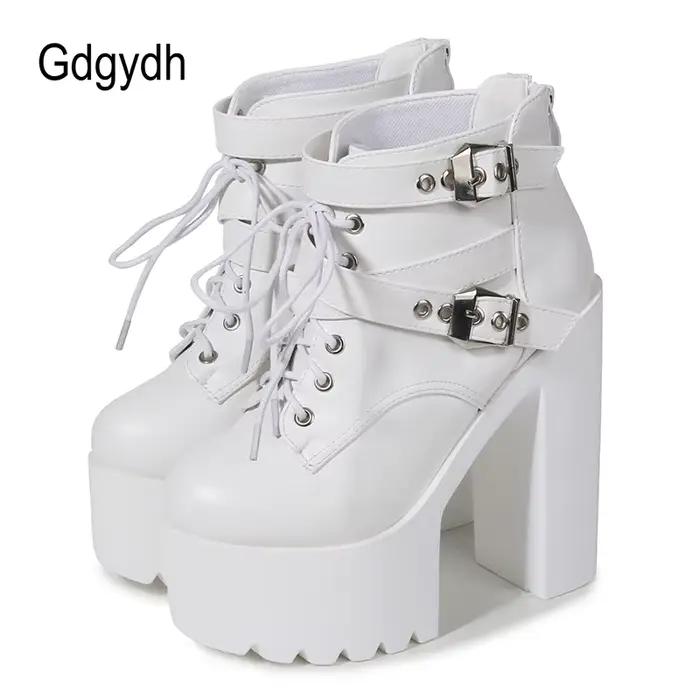 Gdgydh nights-Bottes de moto à talons hauts pour femmes