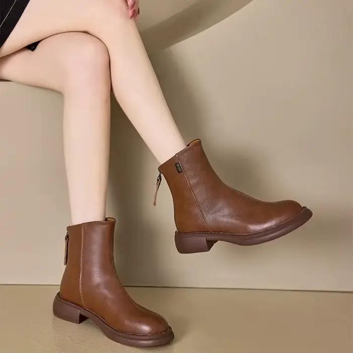 2025 femmes Chelsea bottes en cuir véritable automne hiver mode femmes bottines rétro Marton bottes dames chaussures