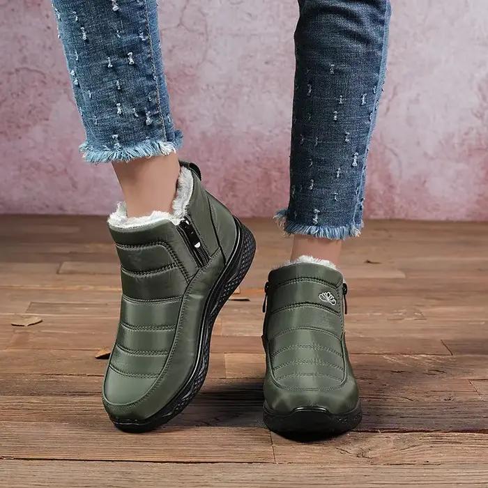 Bottes de neige épaisses et chaudes pour hommes et femmes, chaussures courtes en coton, grande taille, bottes de pêche pour la chaleur, hiver 2024