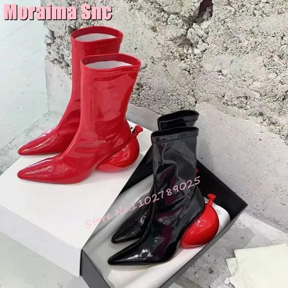 Bottes de rinçage à talons étranges pour femmes, chaussures monochromes Parker pointues, bottes cour