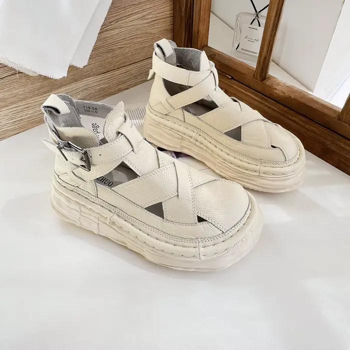 Careaymade – bottes d'automne à lacets pour femmes, style littéraire, belles bottes d'université à f
