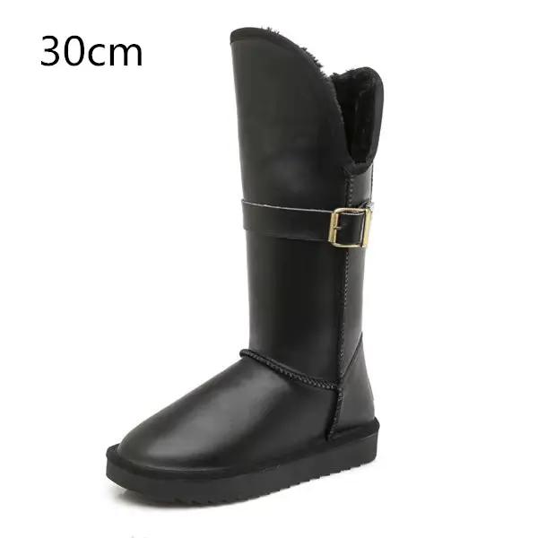 Bottes de neige 2026 pour femme, nouvelles bottes longues en fourrure, bottes mi-mollet en cuir de v