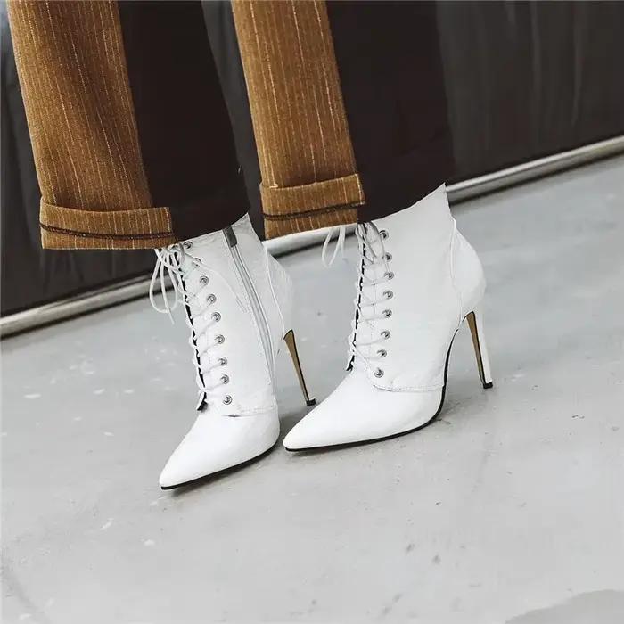 Bottes courtes en faux cuir de crocodile pour femmes
